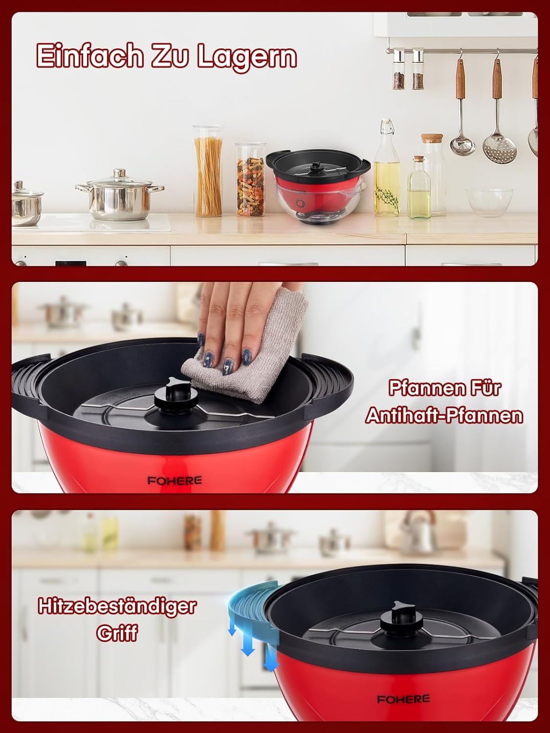 Thumbnail 6 de FOHERE Popcornmaschine 3.5L für Zuhause