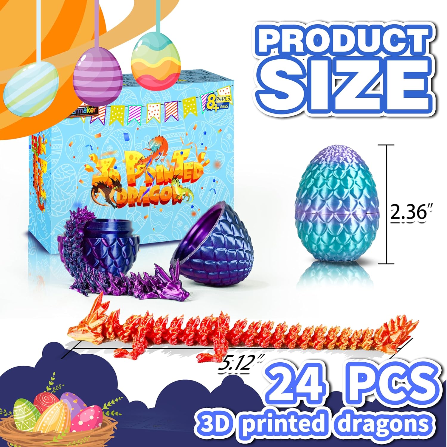 Thumbnail 1 de Cybermaker 24pcs Dragon Eggs with Articulated Dragons Inside