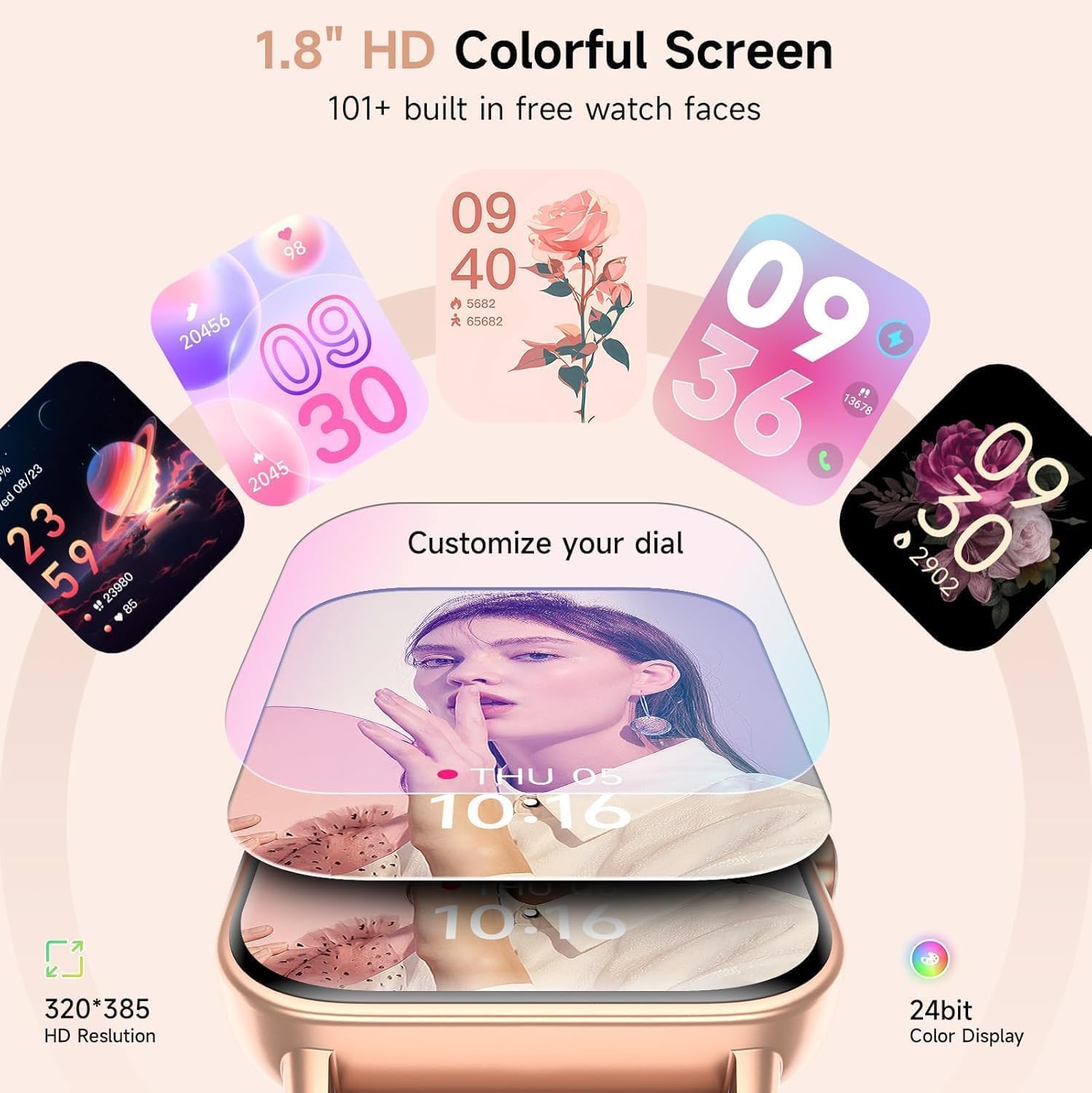 Thumbnail 2 de Gydom Smart Watch for Men and Women, 1.8" HD Touch Screen with Alexa Built-in