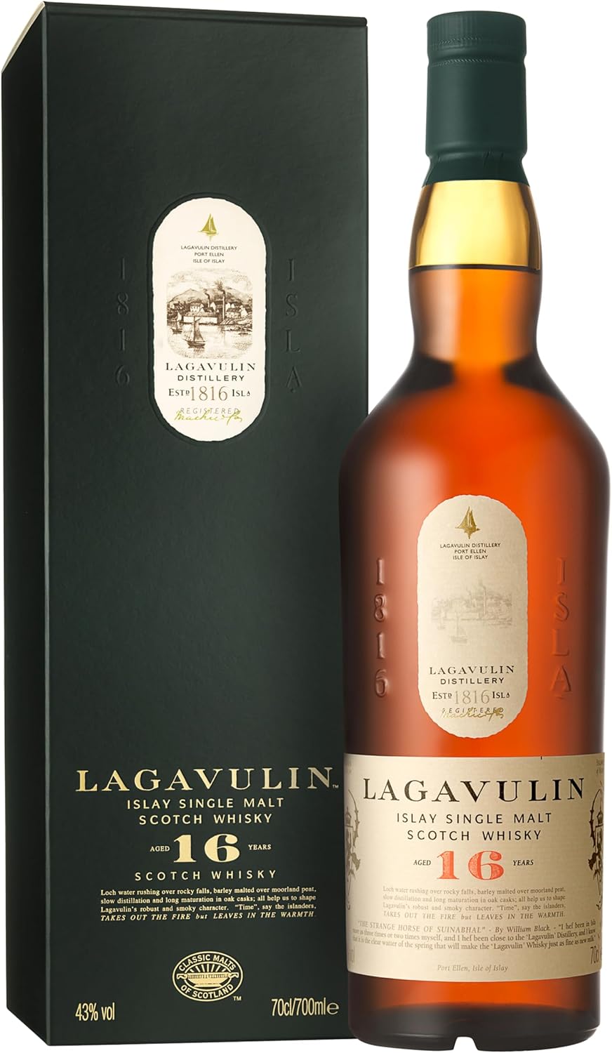 Detalle 2 de Lagavulin 16 Jahre Islay Single Malt Scotch Whisky – 43% Vol, 700 ml