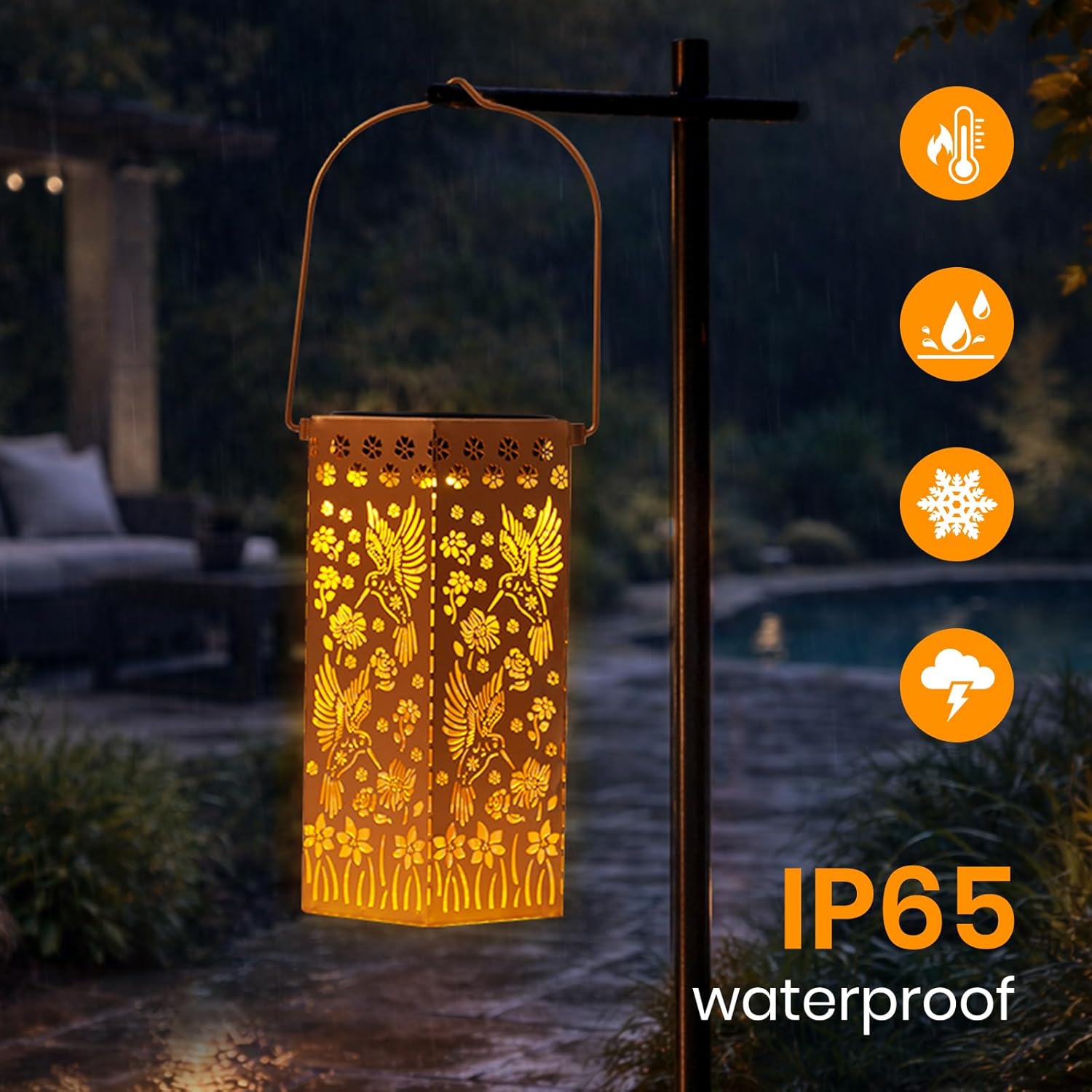 Thumbnail 3 de Hummingbird Hanging Solar Lanterns Outdoor Garden Ornaments (IP65 waterproof, no wiring)