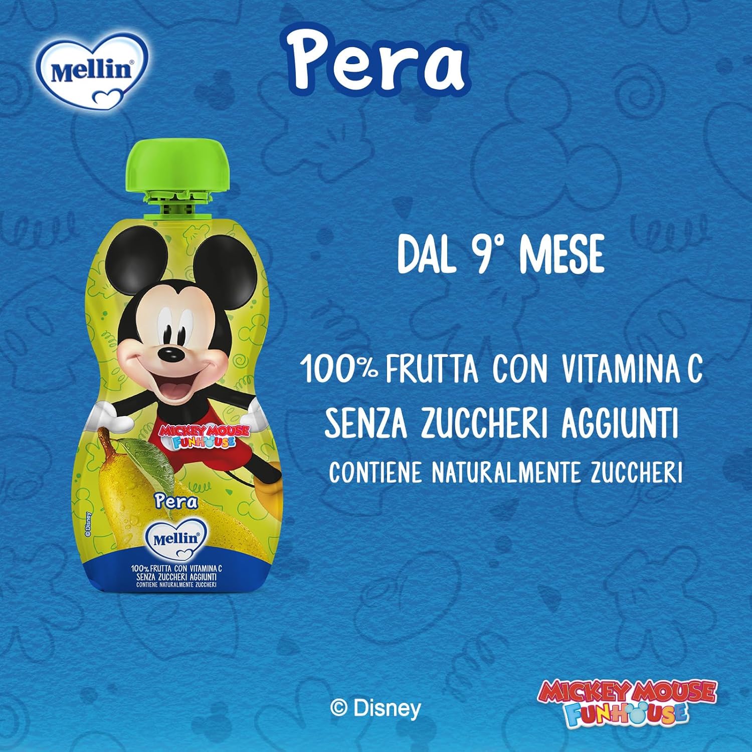 Thumbnail 3 de MELLIN Merenda alla frutta Disney Mickey Mouse — 100% Pera, 6 confezioni da 110 g