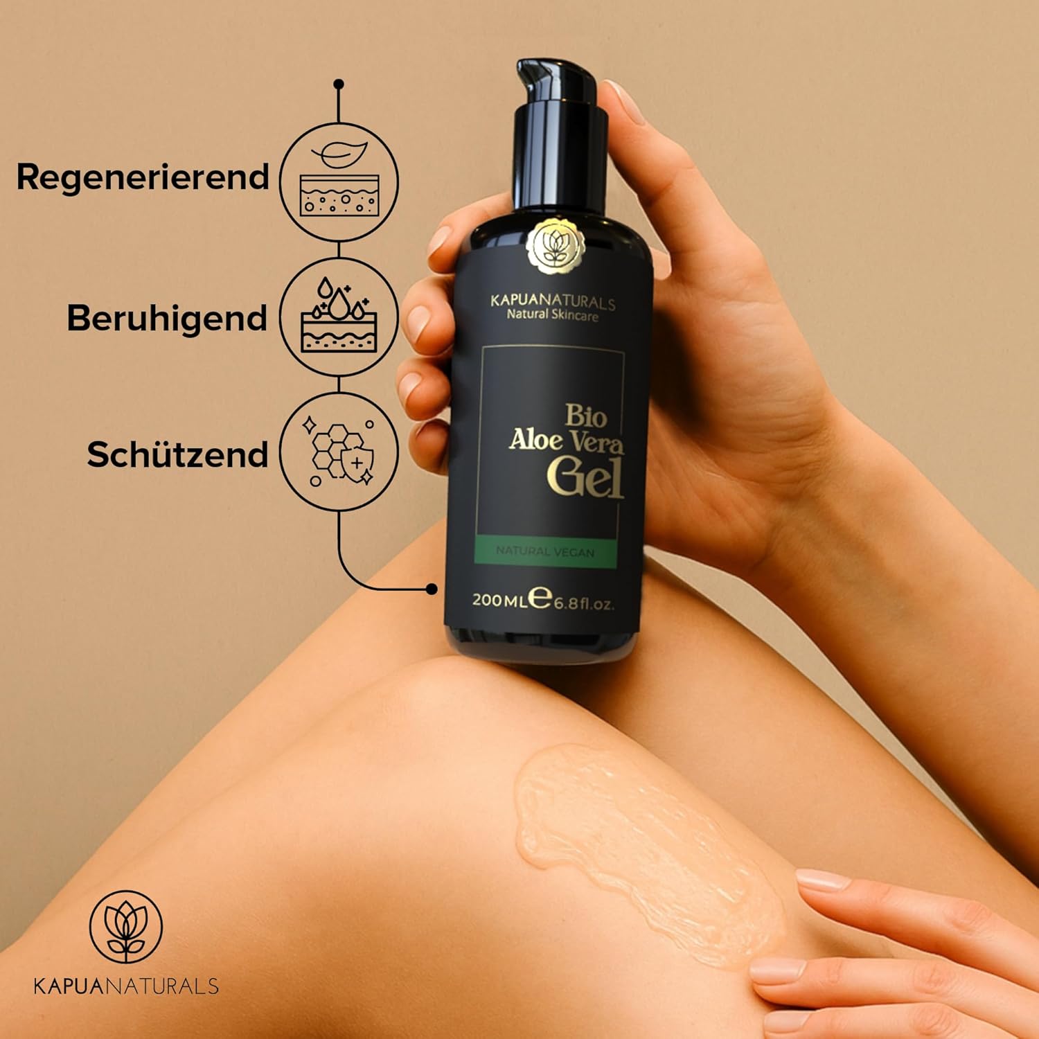 Detalle de Aloe Vera Gel 100 Prozent BIO – reiner Bio-Aloe Vera Saft mit Hyaluronsäure & Panthenol