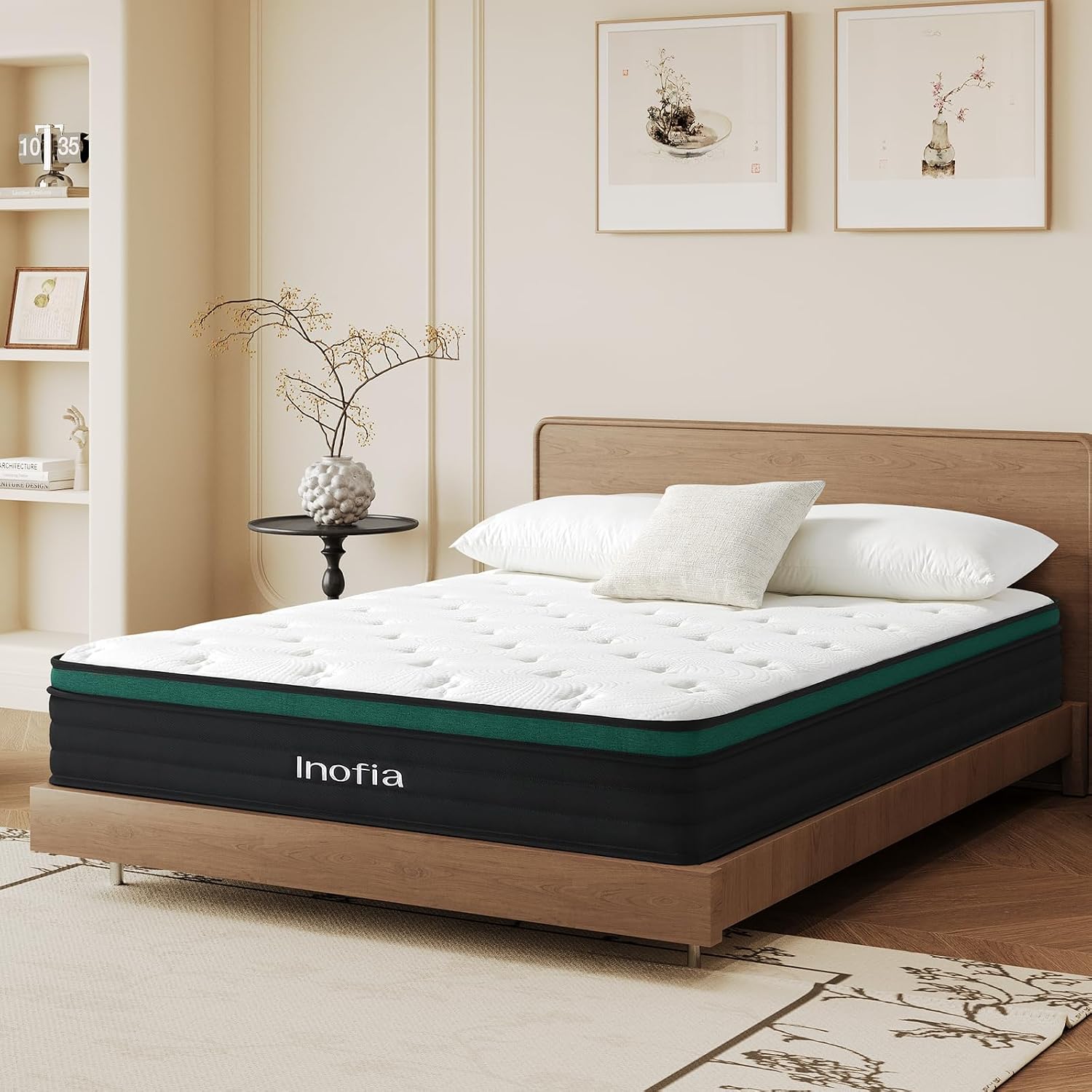 Thumbnail 1 de Inofia Small Double Mattress 4ft, 10.6in Hybrid with Zoned Pocket Spring