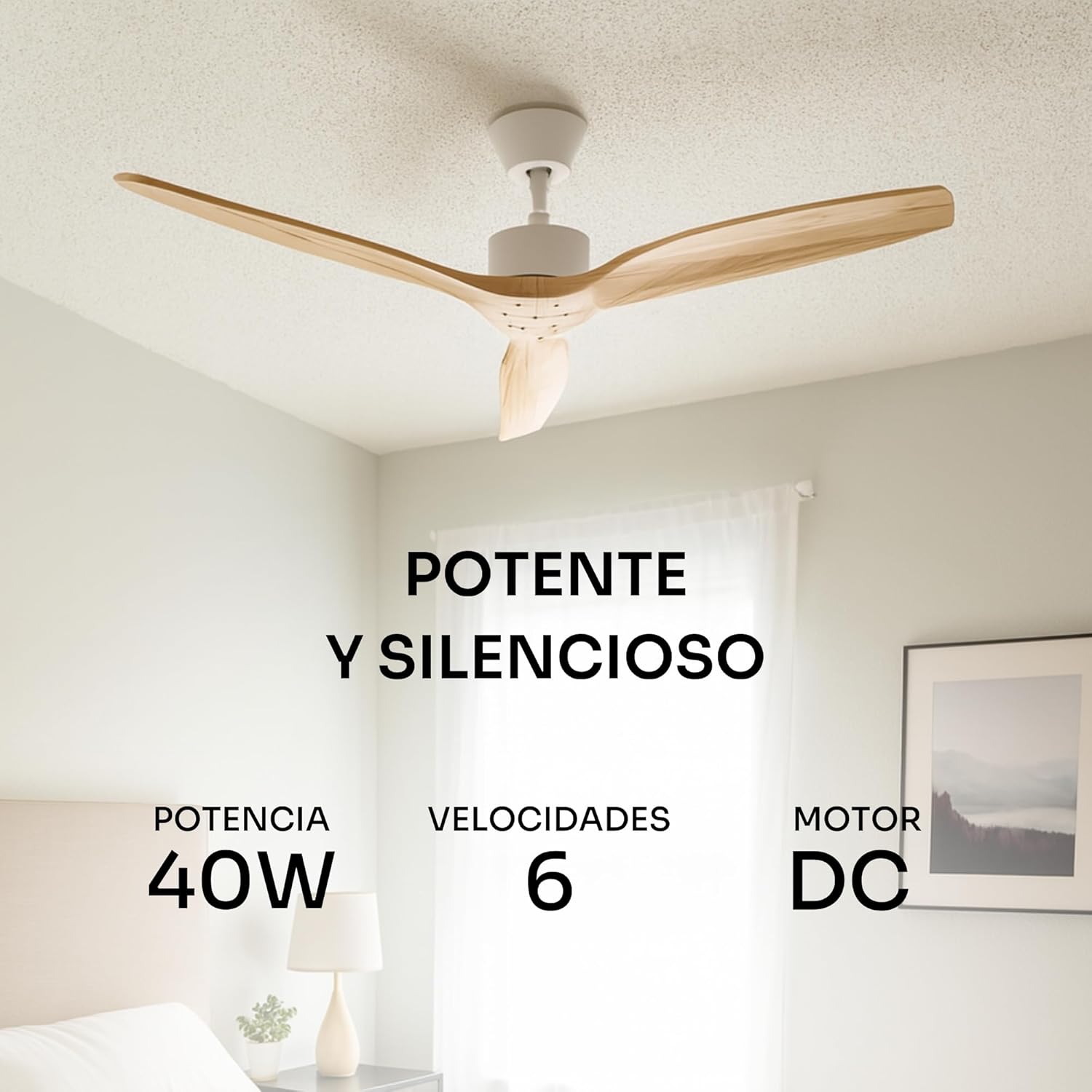 Thumbnail 1 de Mellerware Ventilador de Techo DC 30W con Mando y Luz🌬