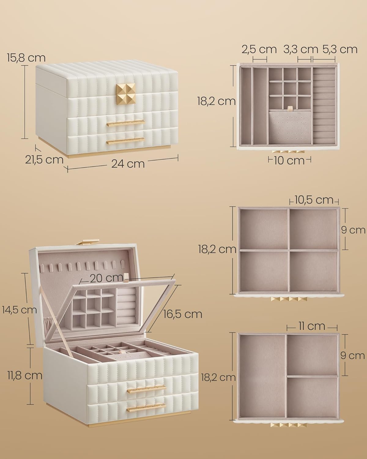 Thumbnail 4 de SONGMICS HOME ANAH caja joyero 21,5x24x15,8 cm