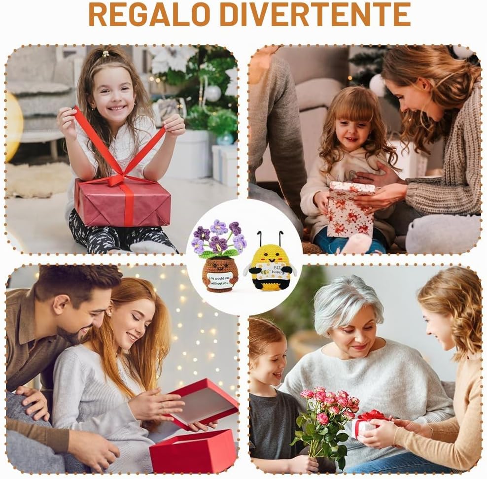 Thumbnail 6 de Vicloon Mini Positive Doll: pianta in vaso fatta a maglia con citazione positiva