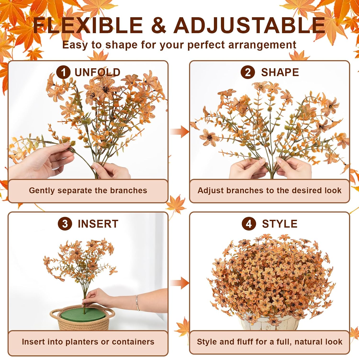 Detalle de Julako Artificial Daisy Flowers for Outdoors, 12 Bundles, 252 Blooms