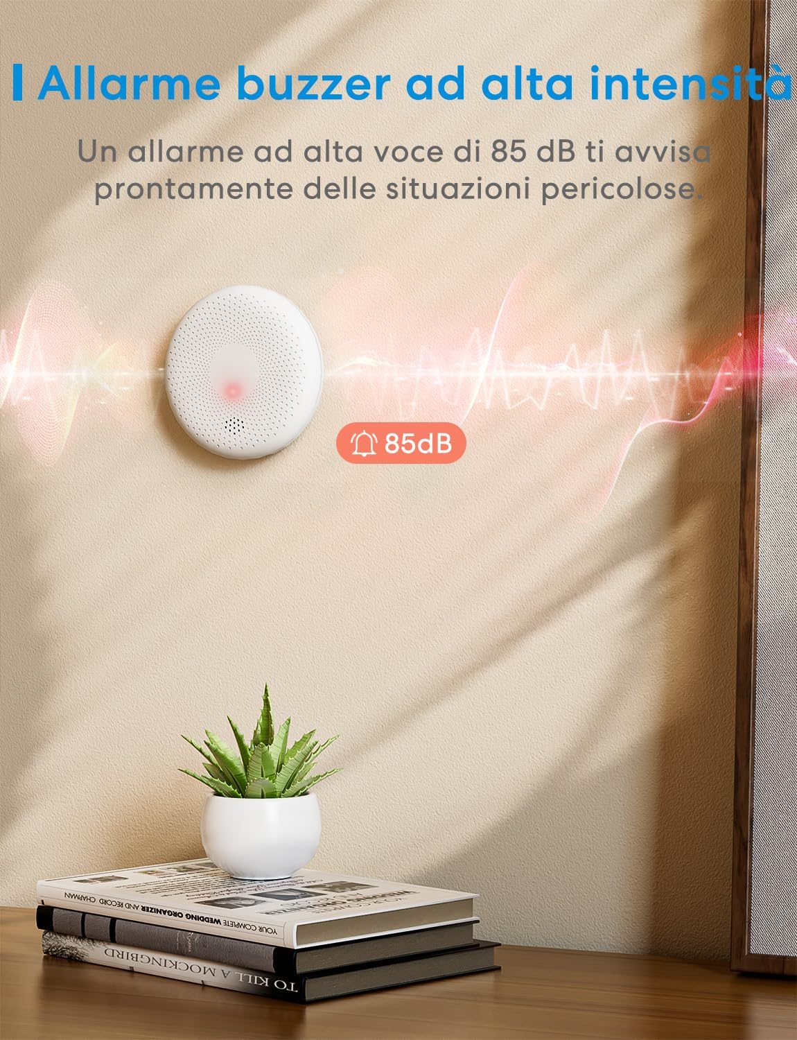 Detalle 2 de Meross Rilevatore Monossido di Carbonio e Fumo 2 in 1 con Batteria da 10 Anni – EN14604 EN50291
