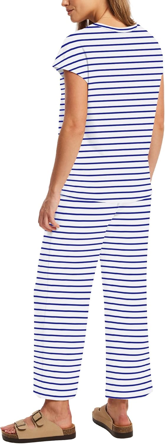 Thumbnail 4 de Sampeel Two Piece Sets for Women: Cap Sleeve Tops & Wide-Leg Crop Pants for Summer Travel