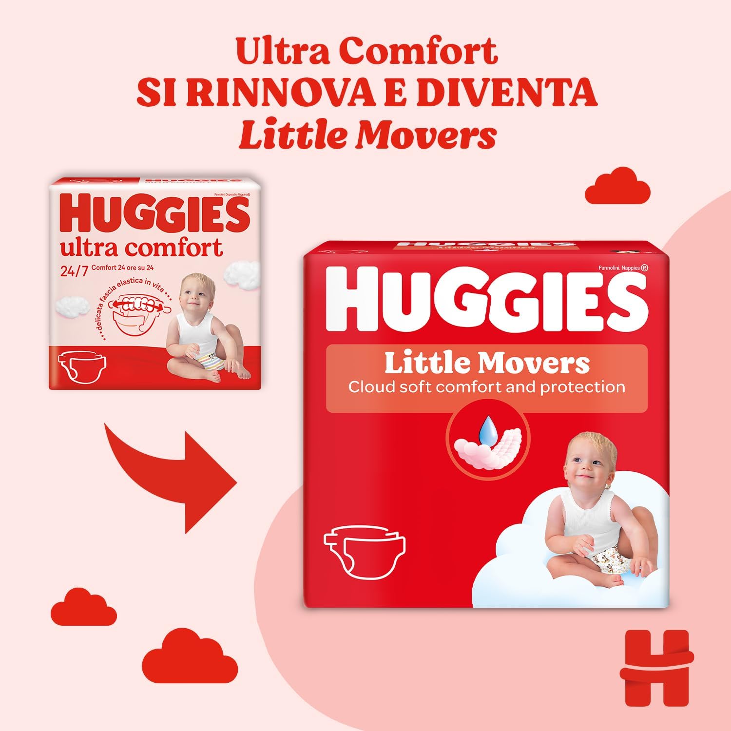Detalle 2 de HUGGIES Little Movers Taglia 5 126 pannolini đź§·