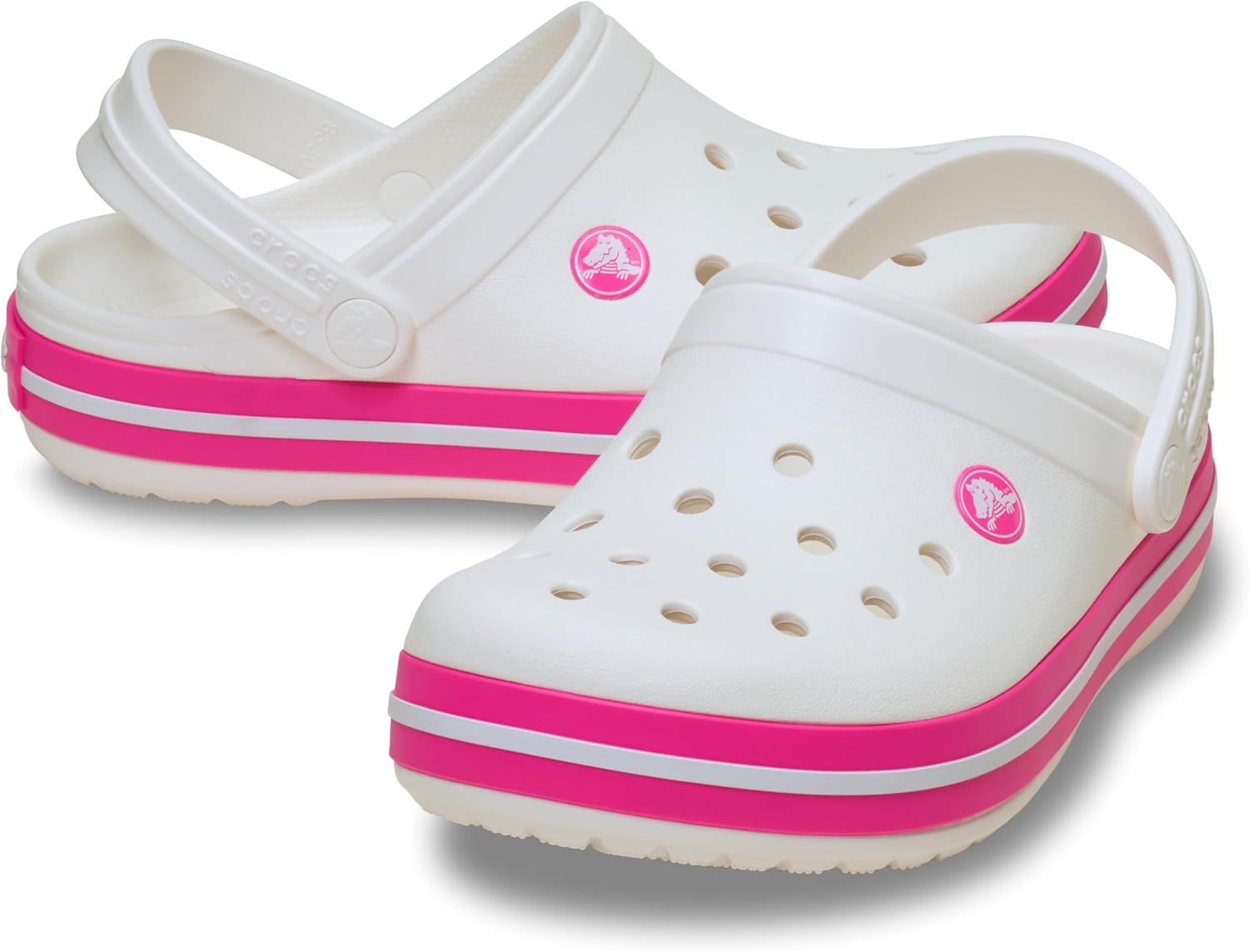 Thumbnail 1 de Crocs Unisex Kinder Crocband Clog K Clog – White/Pink Crush, EU 29/30