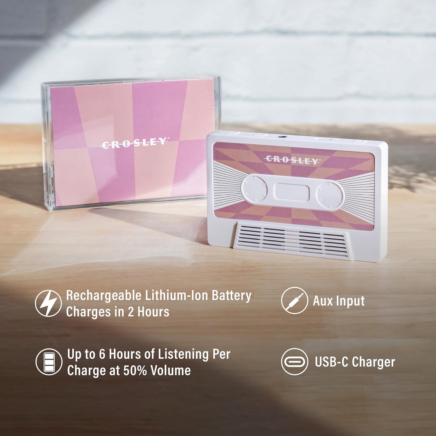 Detalle 2 de Crosley CR3045WH-CH Bluetooth Speaker 6h 🔊