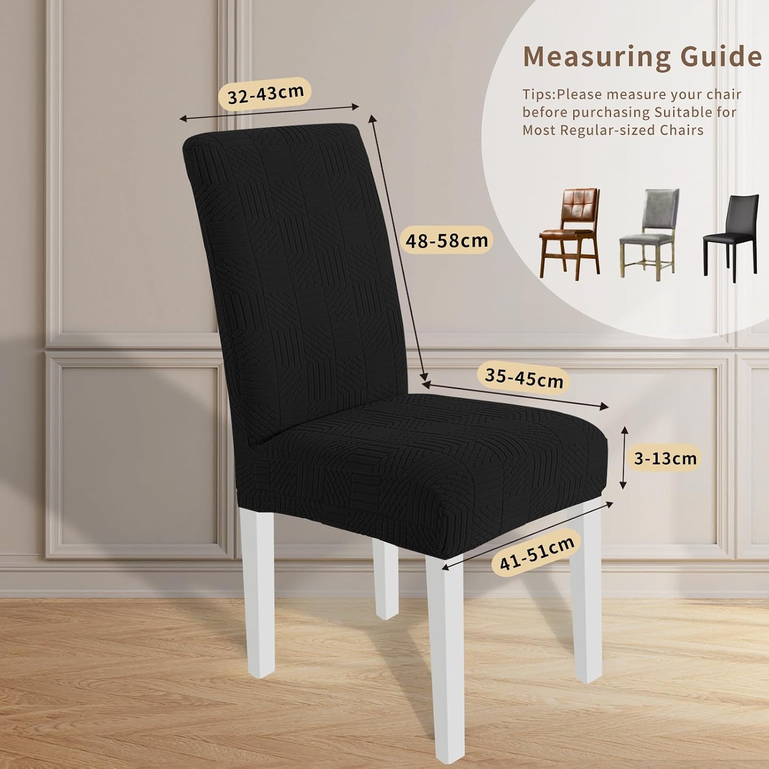Detalle 2 de Ystyle Housse De Chaise 4 Pièces 48–70 cm