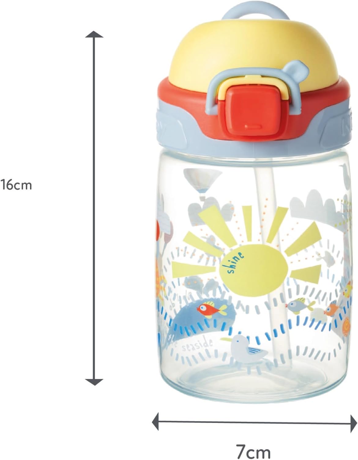 Thumbnail 1 de Nuby Super Straw Water Bottle - No Spill Active Toddler Sippy Cup (360ml) with Carry Handle
