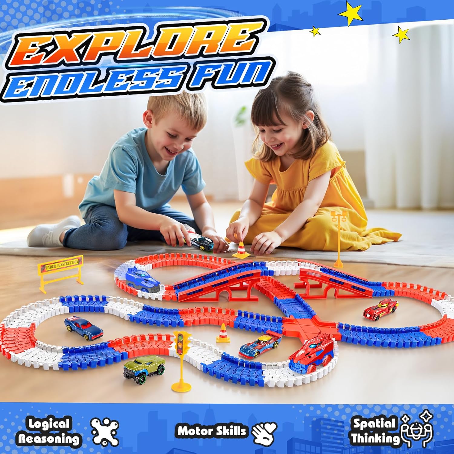 Detalle 2 de Toyokid Spider Construction Race Tracks 234 pcs