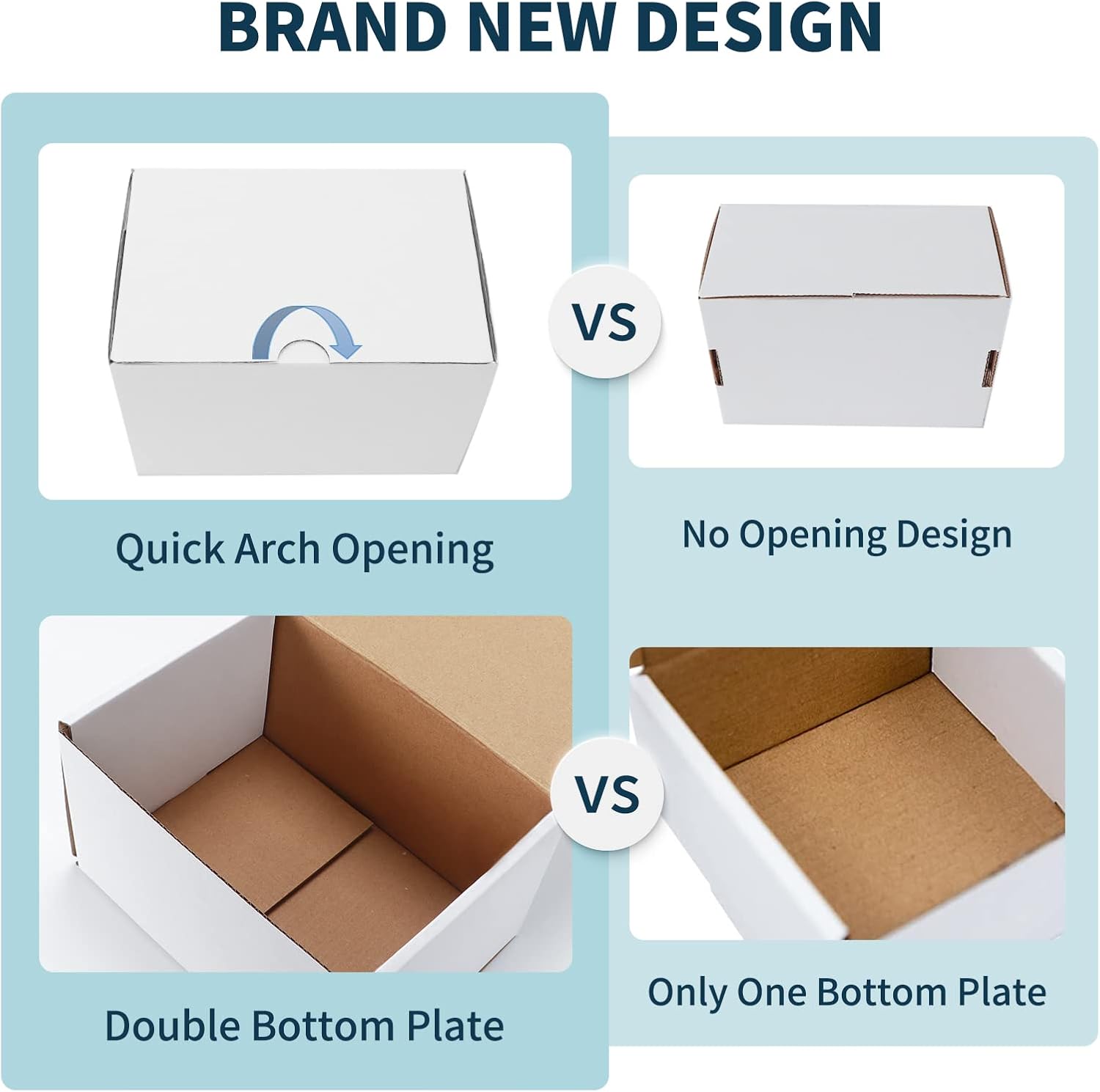 Thumbnail 3 de EYMPEU 20 Cardboard Boxes 10X7X5 Inch – White Shipping Boxes, Kraft Corrugated, Flat Packed for Quick Assembly