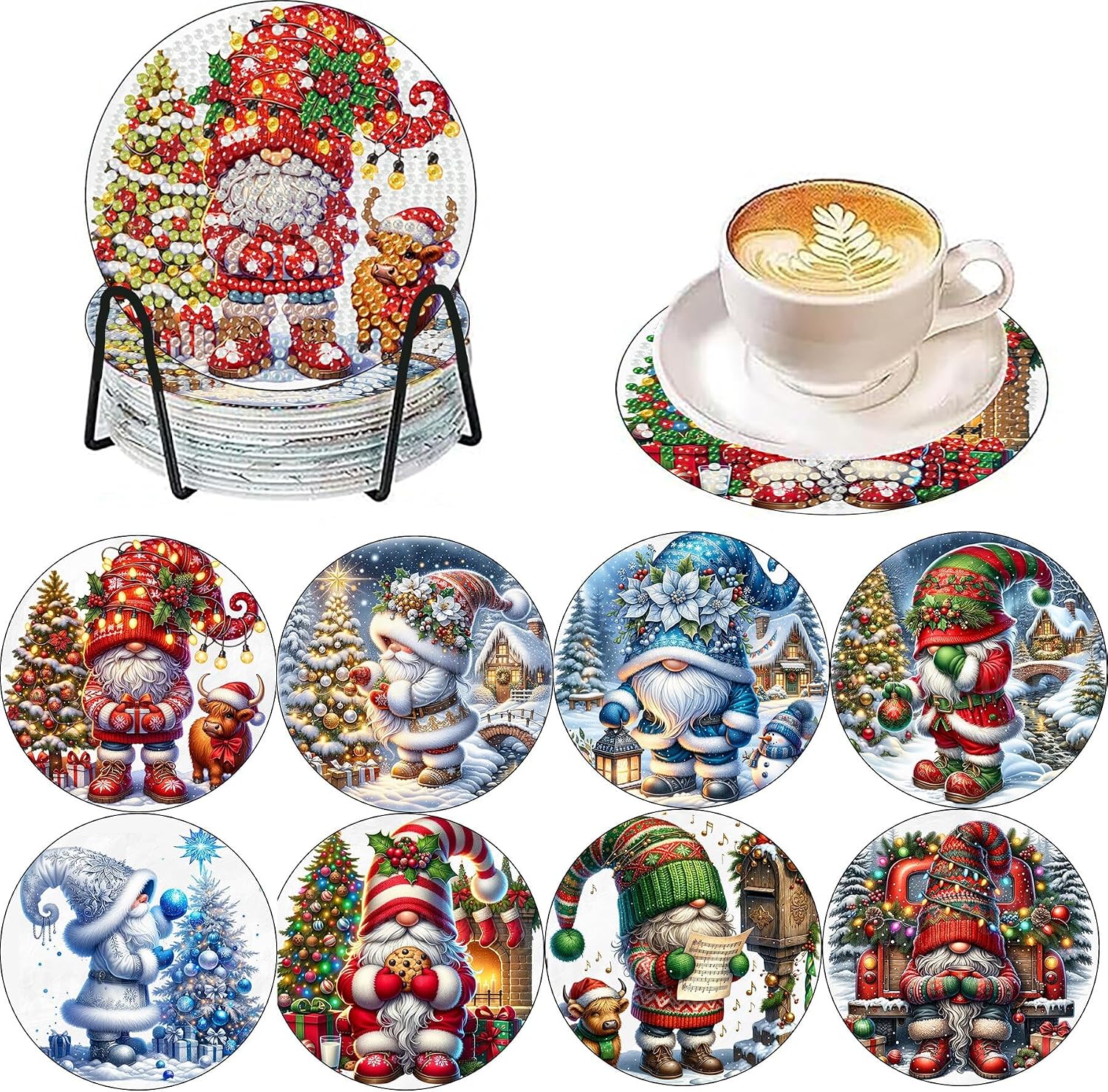 Detalle de Axquilon Diamond Art Coaster Kit, 4x4 in