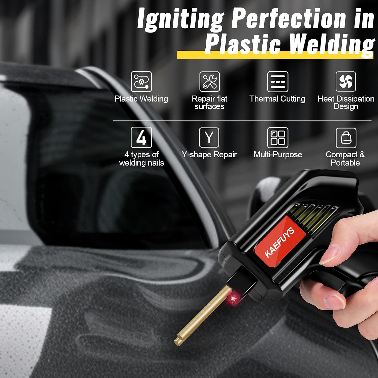 Thumbnail 1 de KAEFUYS 170W Plastic Welding Kit (805 Pieces) – 220V Welder Gun for Car Bumpers & Plastic Repairs