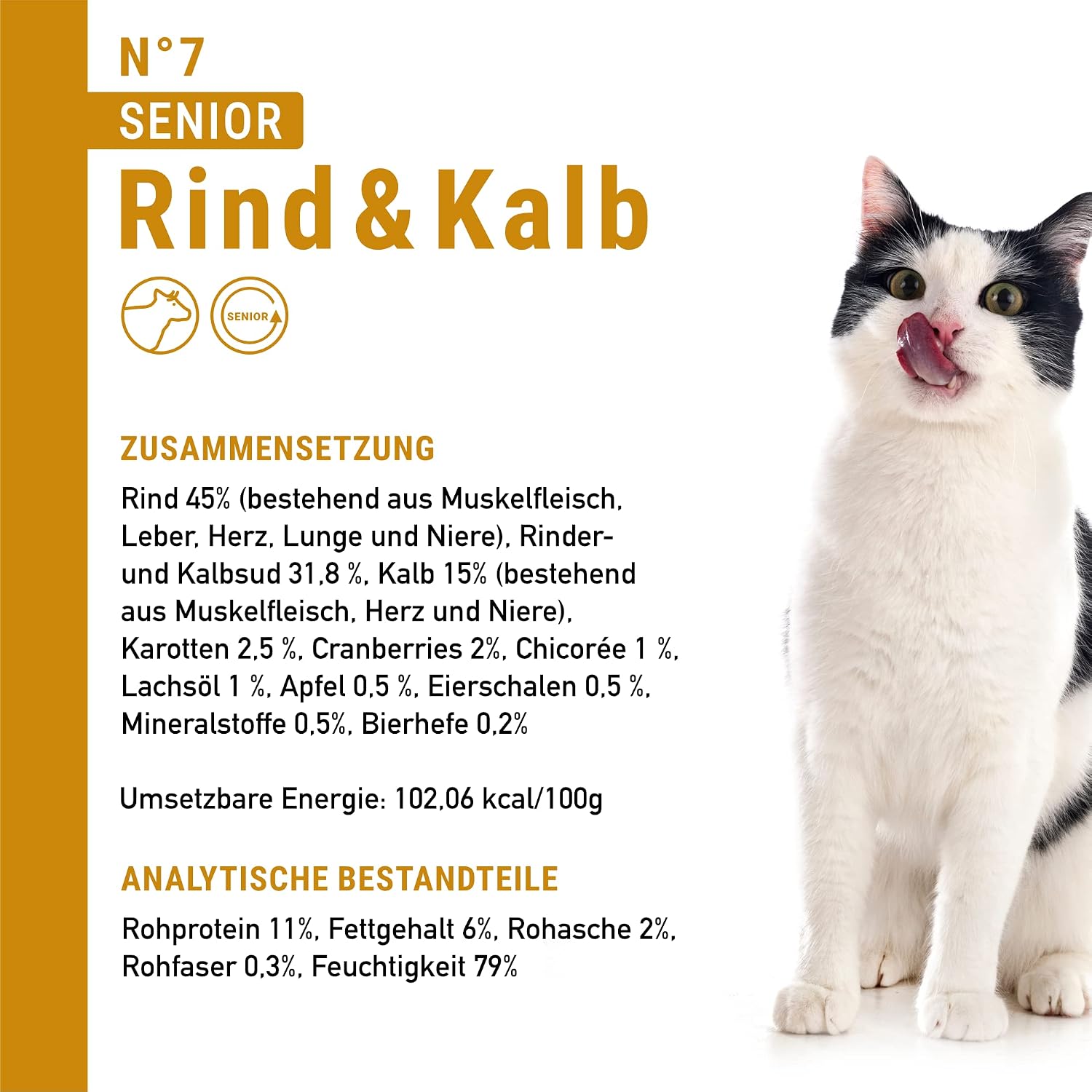 Thumbnail 3 de catz finefood Senior N°07 Rind & Kalb – Nassfutter für Senior-Katzen (16 x 85 g)