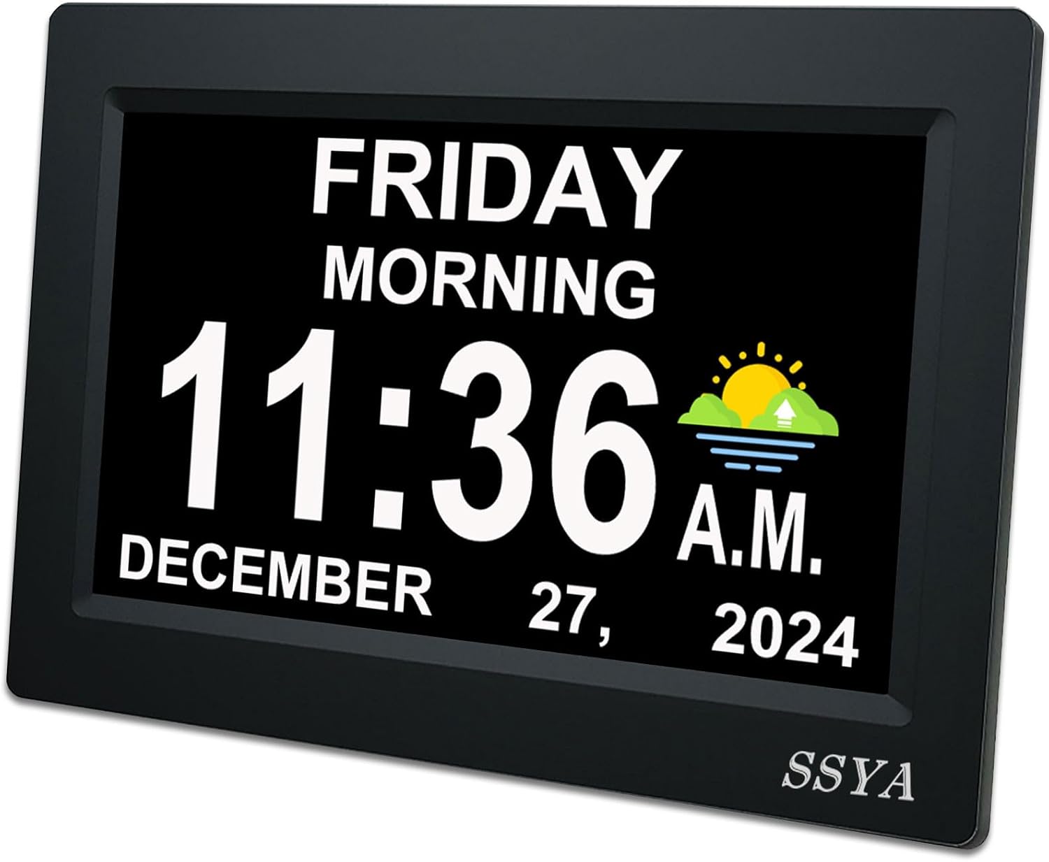 Detalle de SSYA Z071 7-Inch Day Clock with 12 Alarms and Auto-Dimming Display