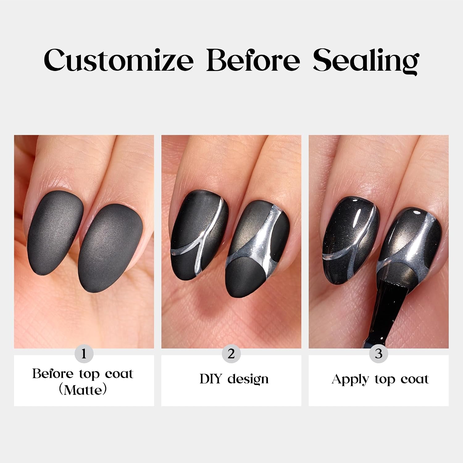 Thumbnail 6 de Beetles Enchanted Aurora Cat Eye Press On Nails (Gel Polish) — Medium Almond, 7 Colors, 16 Sizes, 224 Pieces