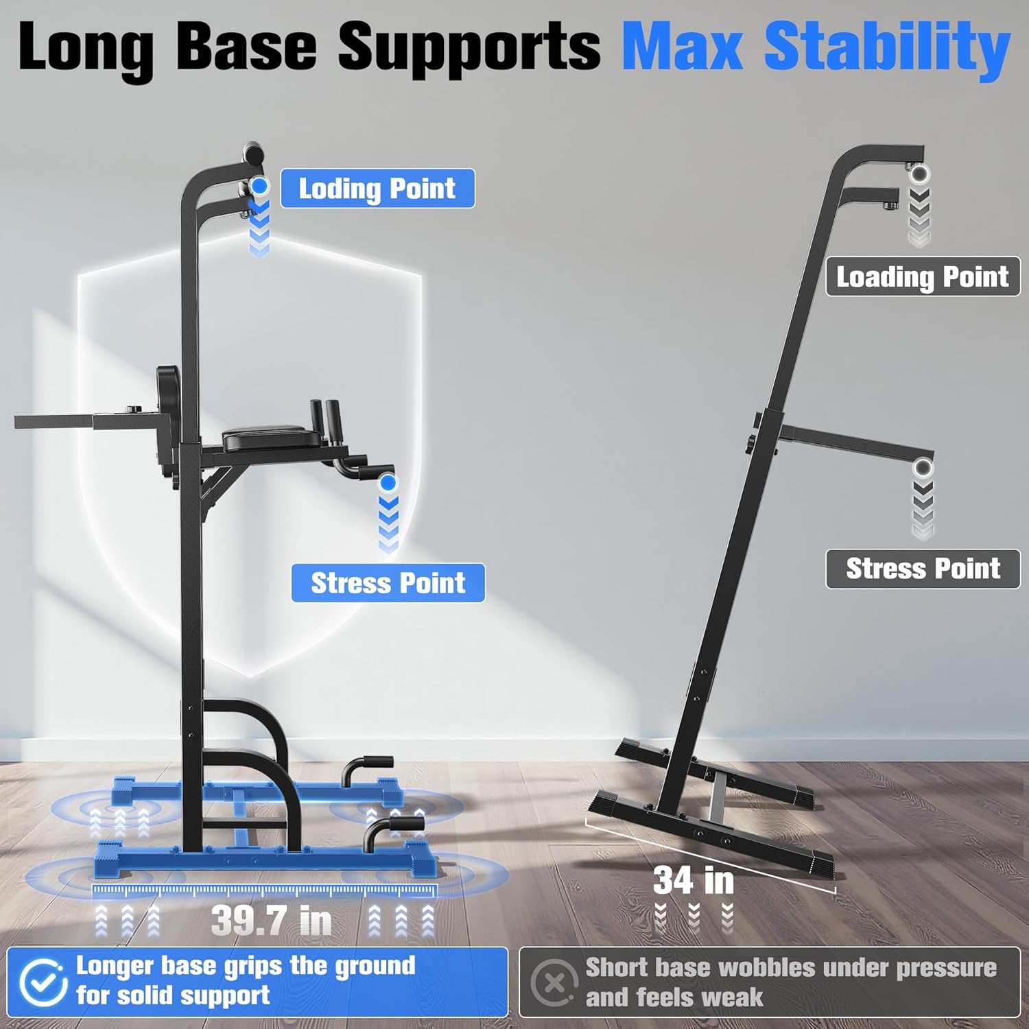 Thumbnail 2 de Sportsroyals Power Tower Pull Up Bar Station (450LBS) – Pull-ups, dips and more for a home gym