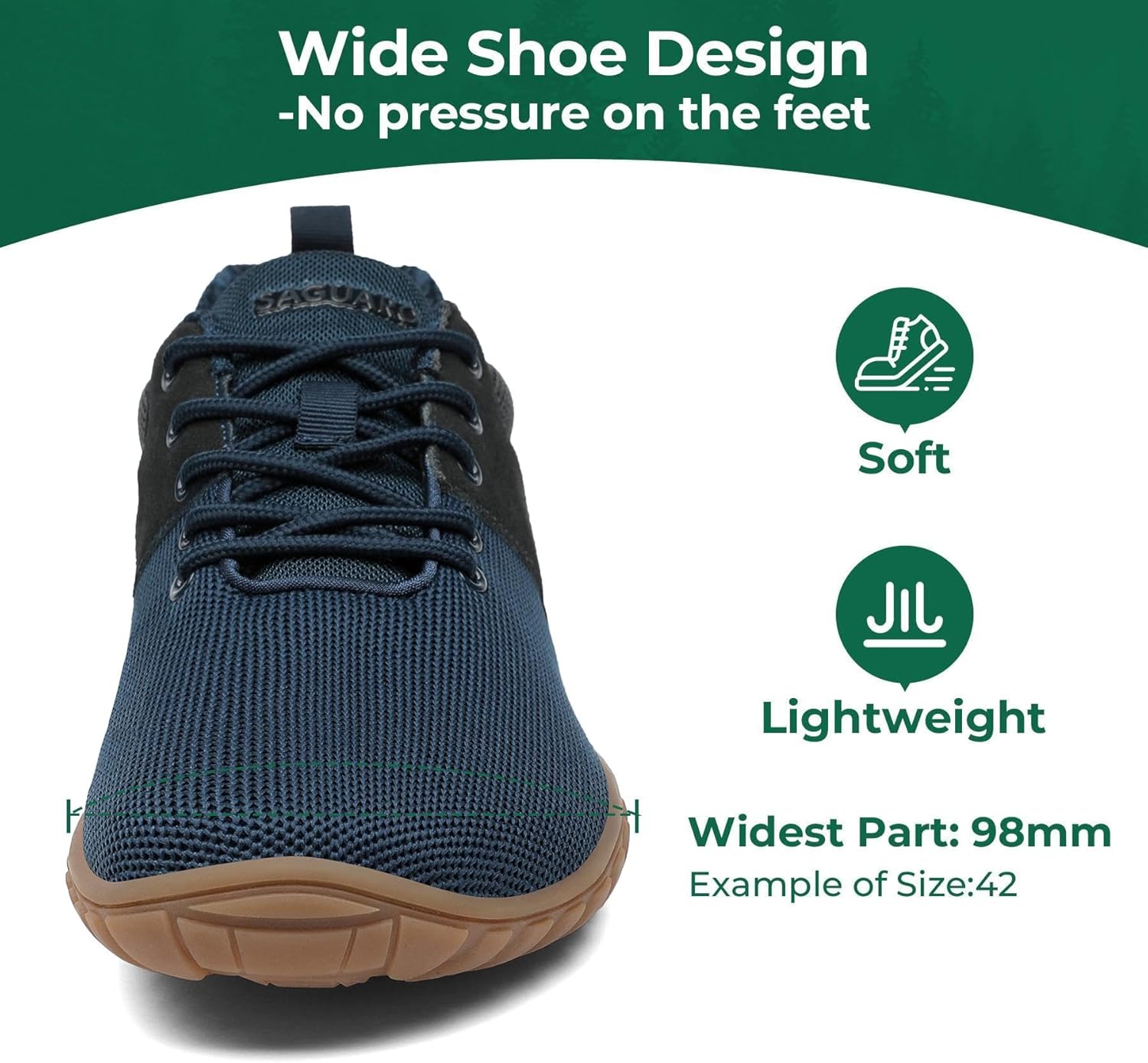 Thumbnail 1 de SAGUARO Chaussures Minimalistes Wish Ⅰ – Maille pieds nus, sport et outdoor, GR.36-48