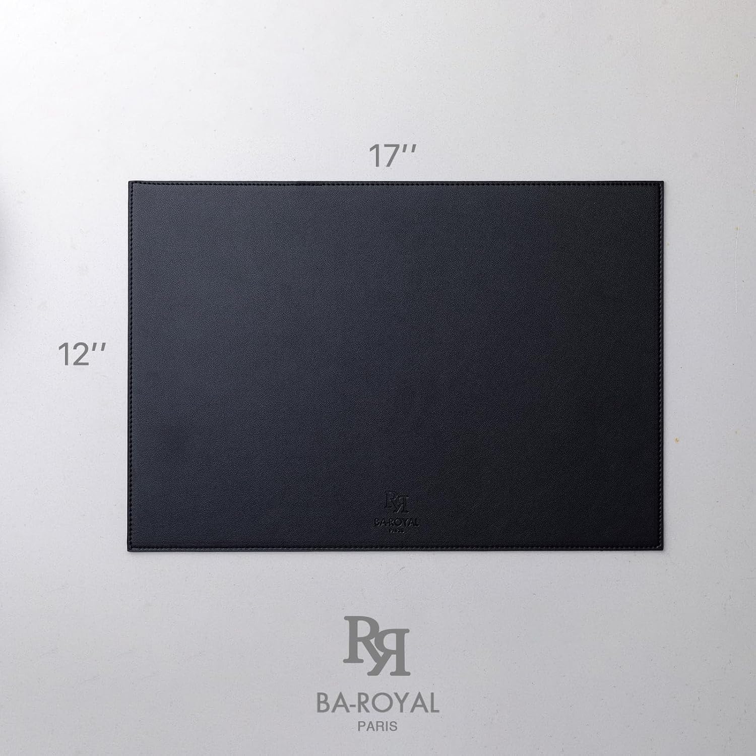 Thumbnail 6 de Baroyal Faux Leather Placemats Set of 12 (Vinyl, Washable & Wipeable) for Kitchen & Dining Tables in Black
