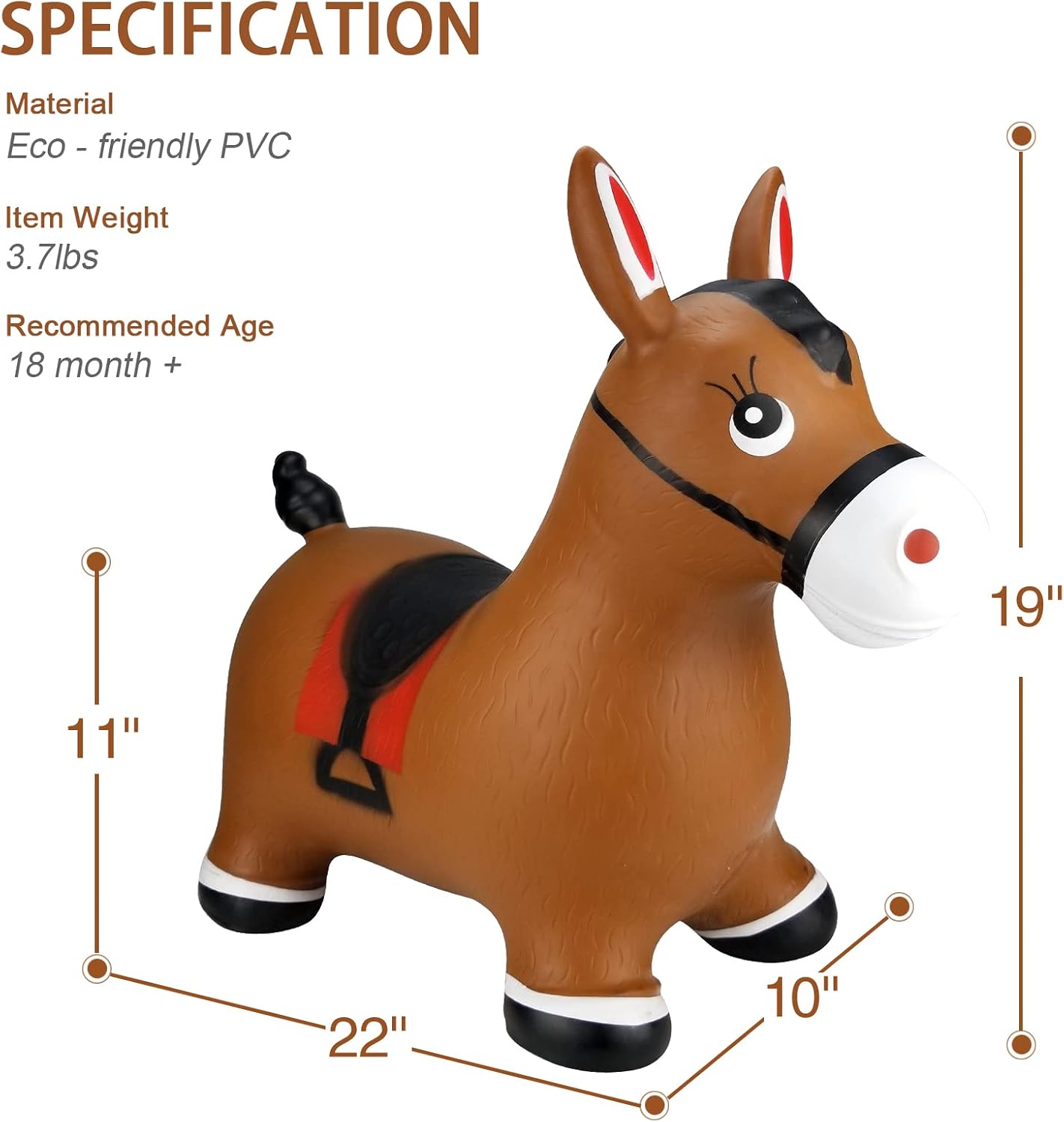Thumbnail 2 de INPANY Bouncy Horse Hopper Toys