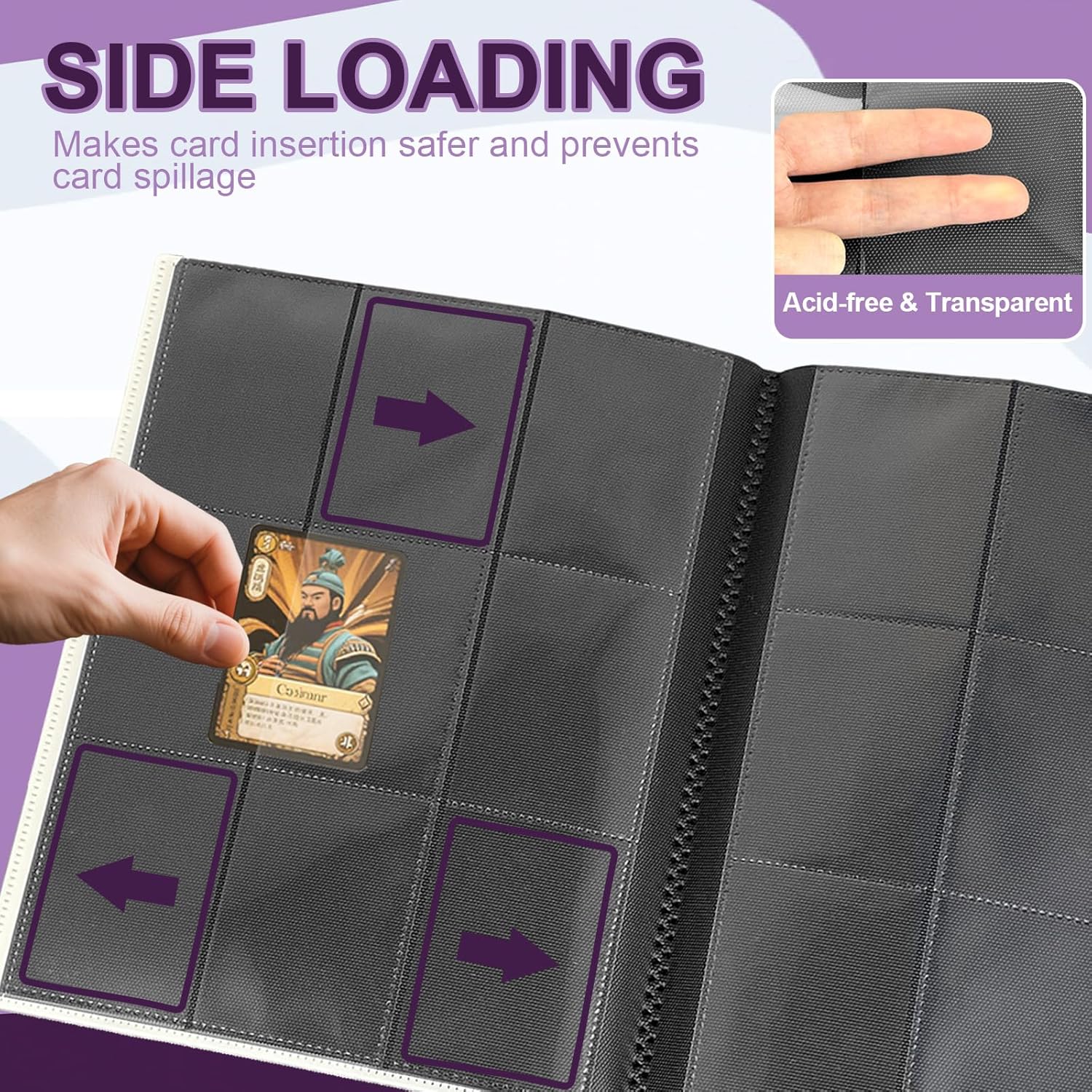 Thumbnail 3 de 9-Pocket Trading Card Binder with 24 Pages (up to 432 card capacity) for MTG, TCG, Pokémon & Yu-Gi-Oh