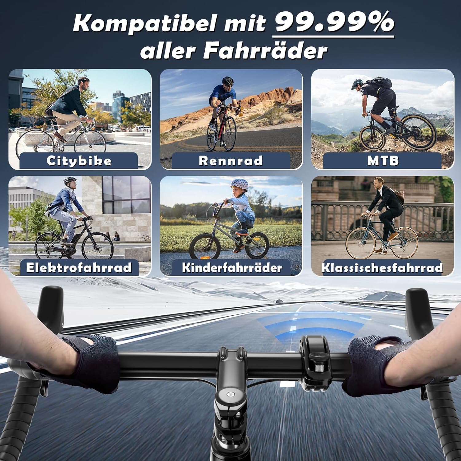 Detalle de Fahrradklingel, innovative Aluminiumlegierung 110 dB – kompakte Lenkerhupe 22–31,8 mm, 2026 Neuheit