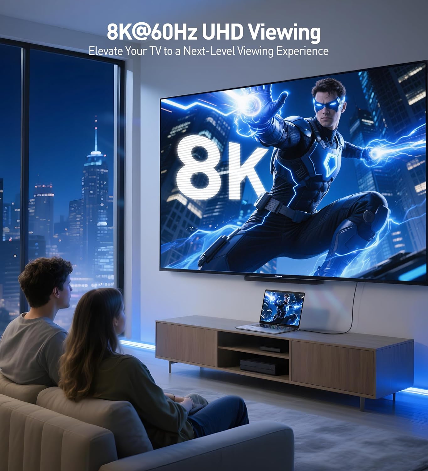 Thumbnail 2 de Cable Matters Certified Ultra High Speed HDMI 2.1 3-Pack (48Gbps) 8K HDMI Cables, 6.6 ft / 2m with 8K@60Hz, 4K@240Hz & HDR Support
