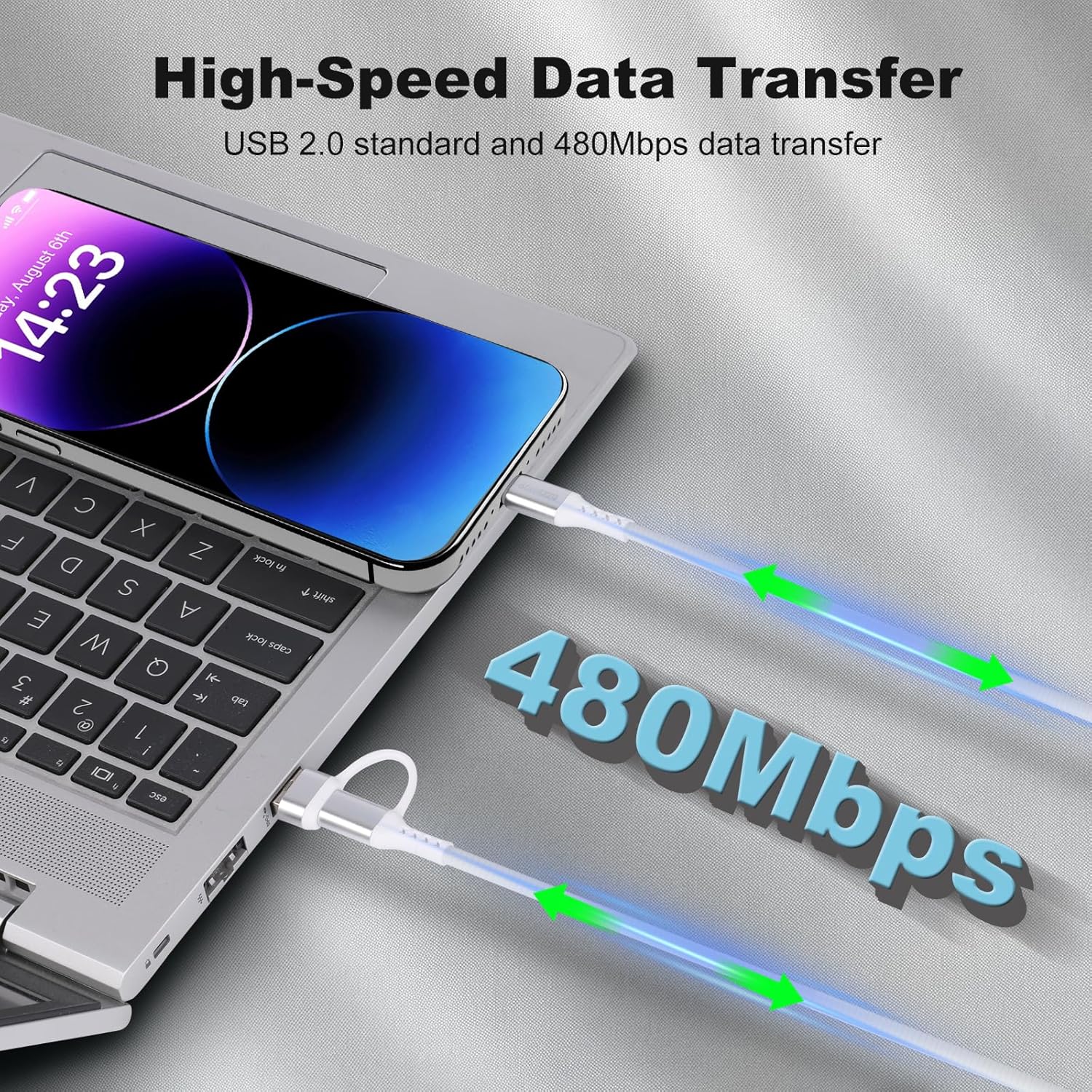 Thumbnail 3 de Unillous 4-in-1 USB-C charger cable (1.2m, up to 60W) for Phone 17/16/15 Pro Max and more