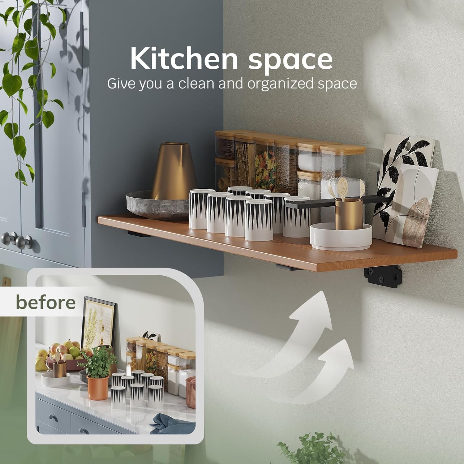 Thumbnail 3 de WELDUN floating shelf brackets, 10 cm