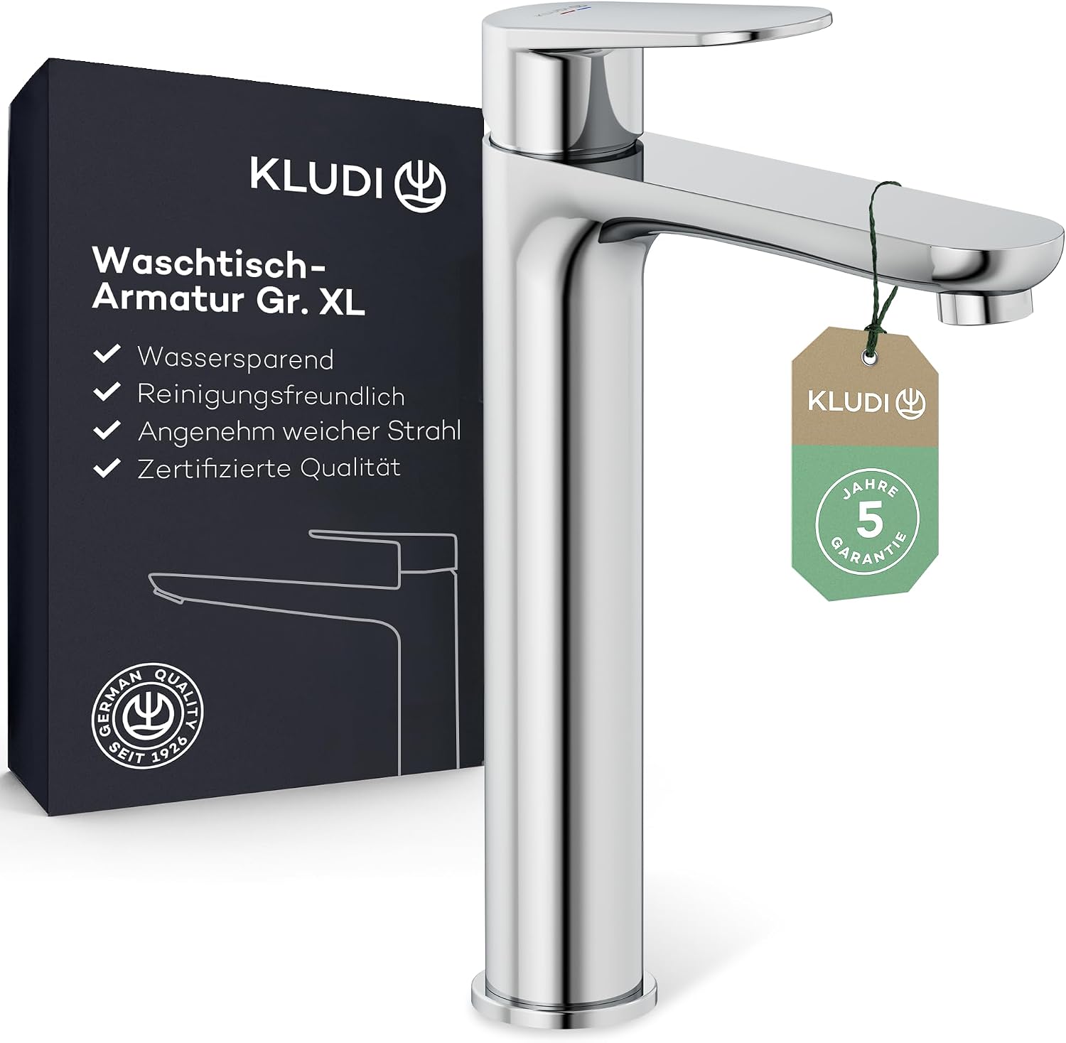 Detalle 2 de KLUDI -X1 bateria umywalkowa S, chrom, wylot 75 mm i wkład ceramiczny