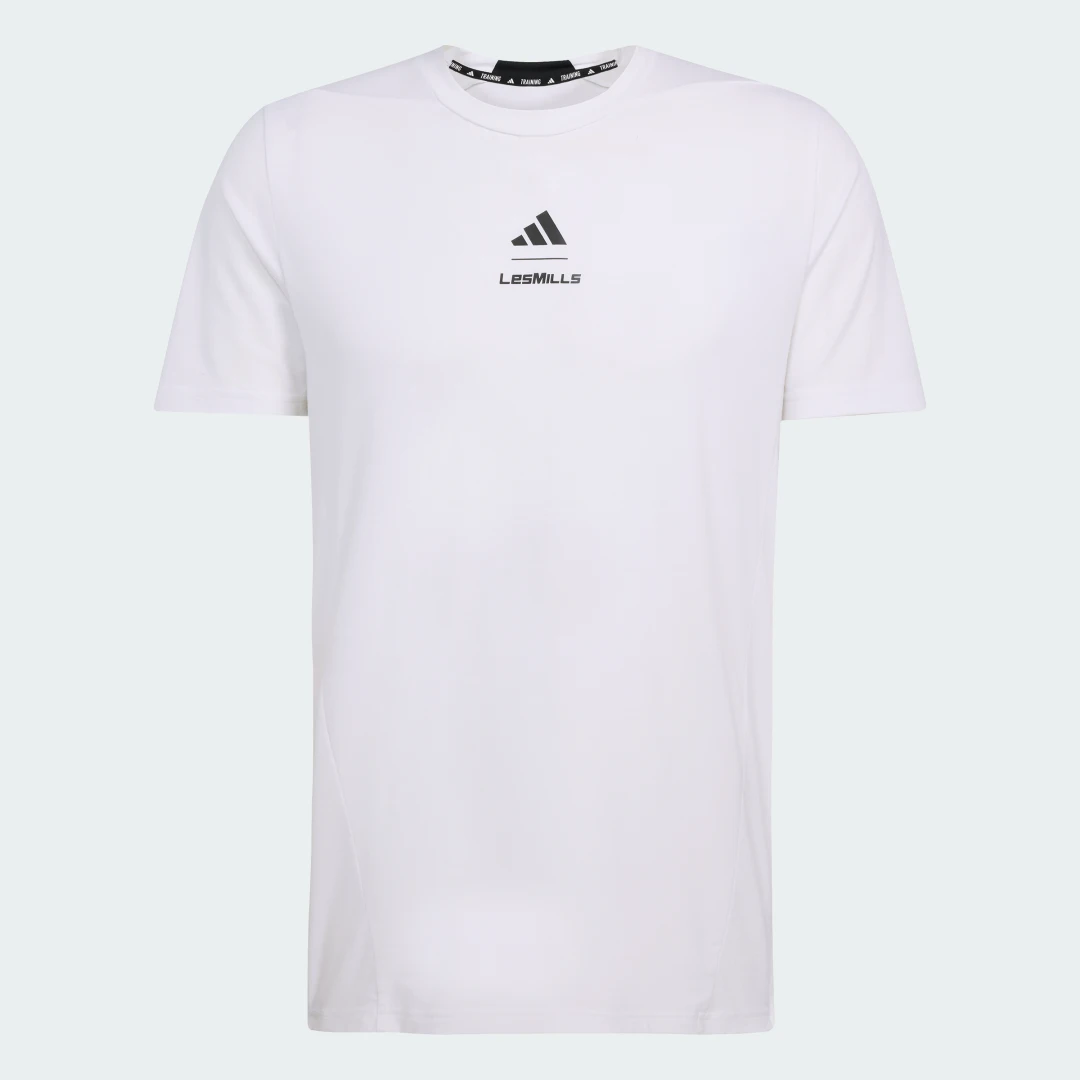 Detalle de Camiseta estampada Les Mills de Adidas – color Blanco