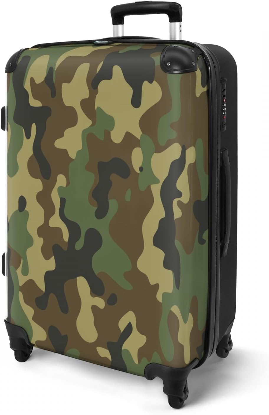 Detalle de NoBoringSuitcases.com Valigia grande rigida 67 cm con motivo mimetico esercito, 72 L, 20 kg
