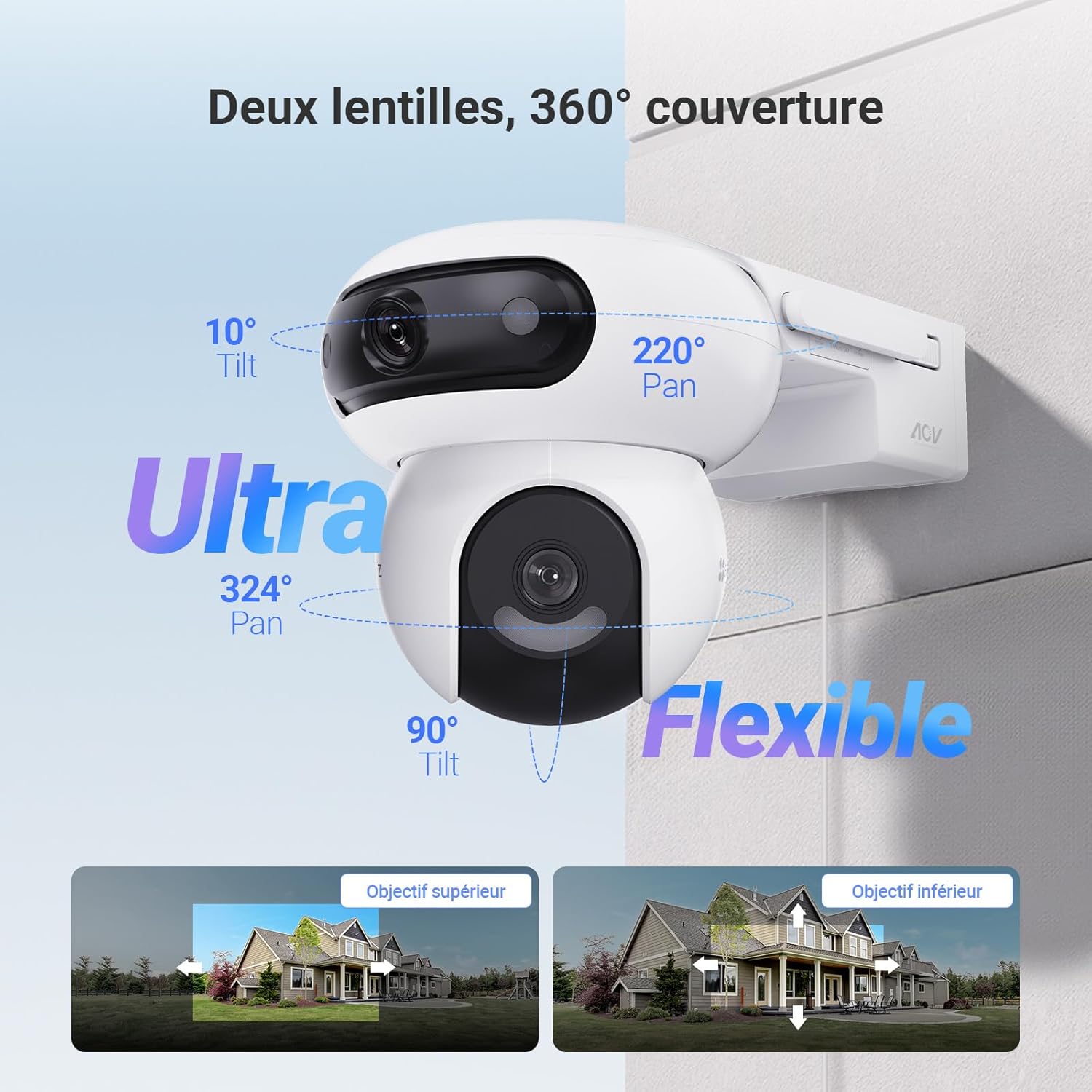 Thumbnail 3 de EZVIZ HB90 Dual+ 8W : caméra Wi‑Fi extérieure solaire à double objectif 8MP (4MP+4MP)