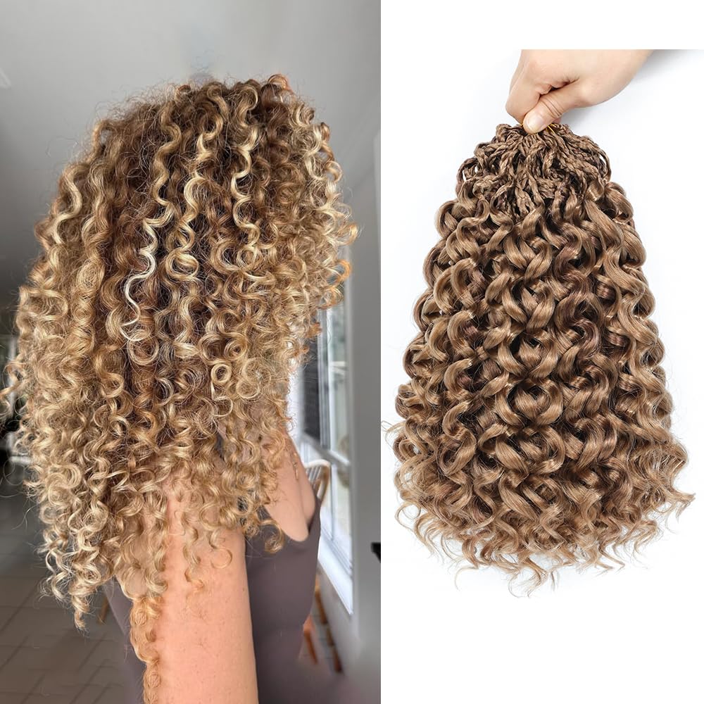 Thumbnail 6 de Pre Looped Gogo Curl Crochet Hair 12 Inch, 8 Packs – Pre Twisted Short Curly Crochet Hair for Black Women, Ocean Wave Water Wave Deep Braiding (12 inch 1B)