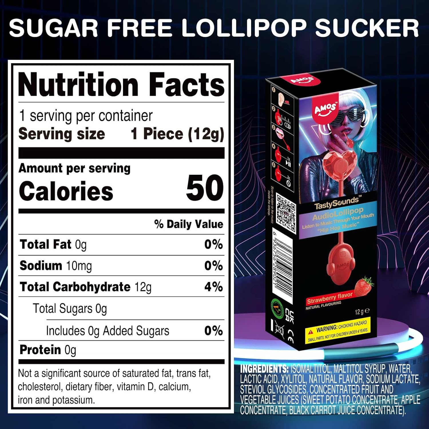 Thumbnail 1 de AMOS Lutscher Audio Lollipop Erdbeere – Musik-Lutscher 🍭