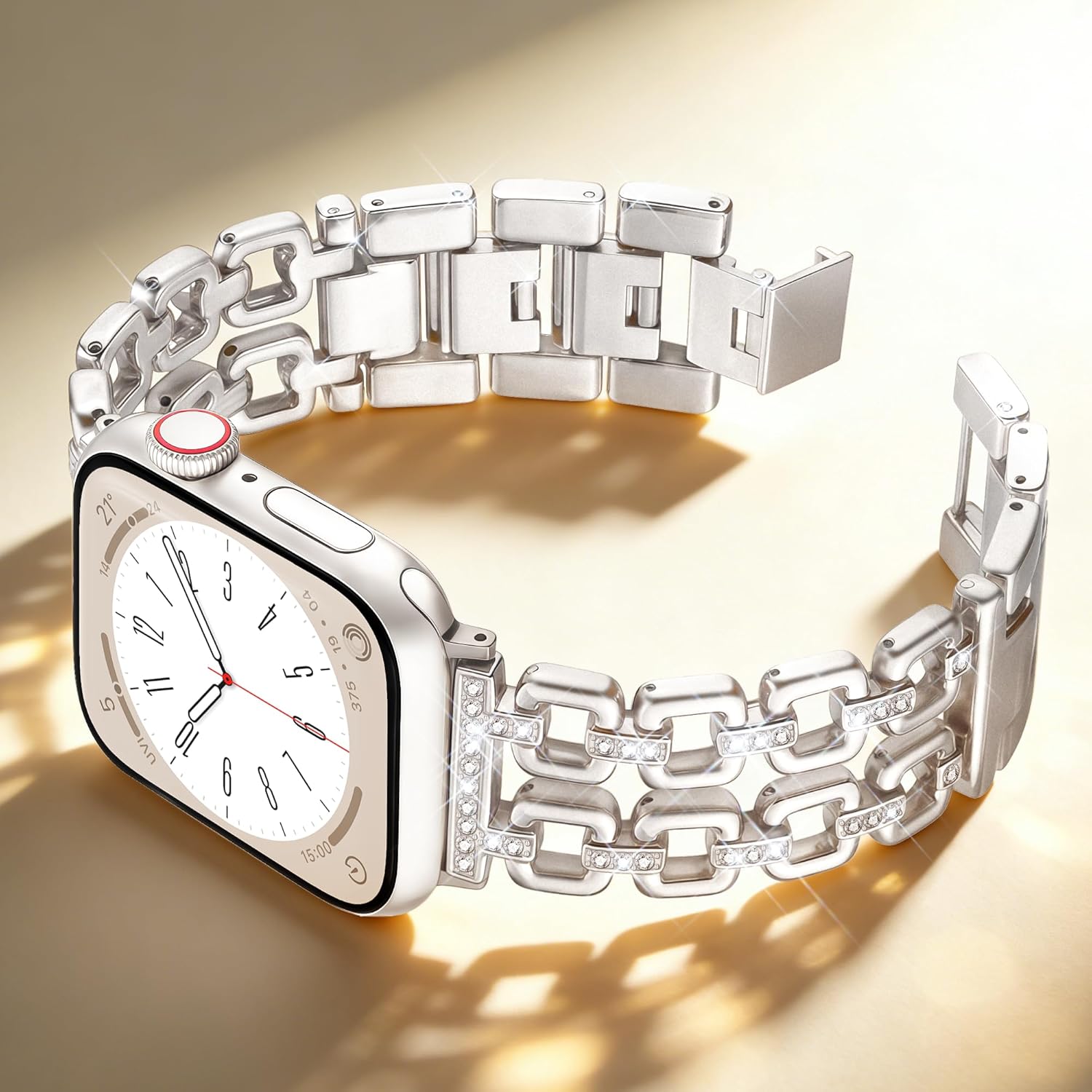 Thumbnail 3 de Calina Metal Strap for Apple Watch – Luxury Diamond-Accent 49mm/42mm & 38–46mm, Women’s S11/S3 Series