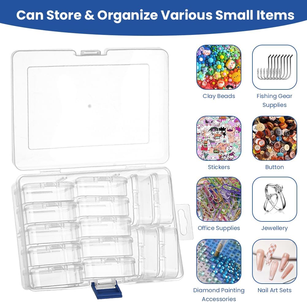 Detalle 2 de AUAUY 4754691 kralenorganizer met 30 transparante bakjes