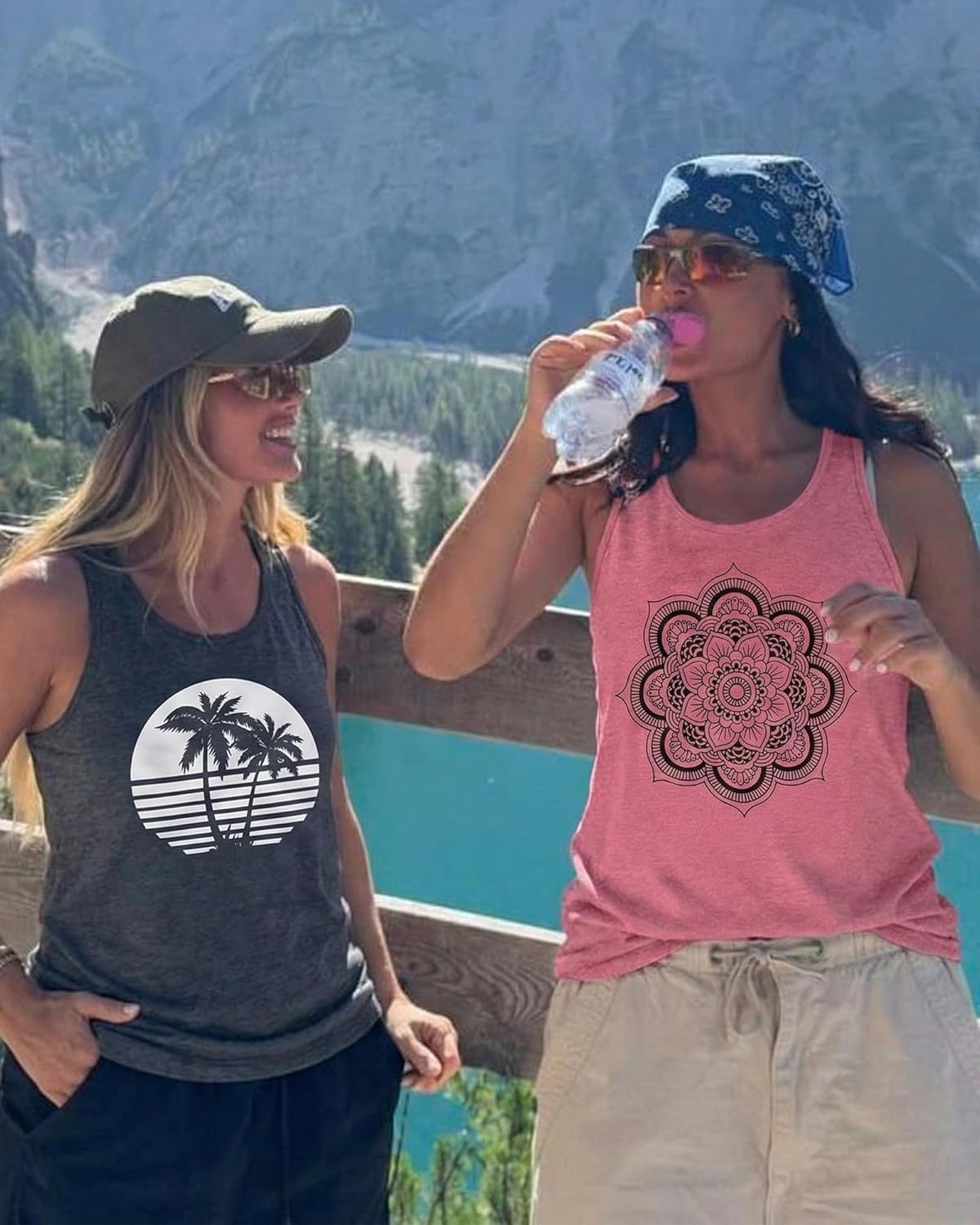 Detalle 1 de JILUVIN Racerback Tank Top 2-pack? Graphic