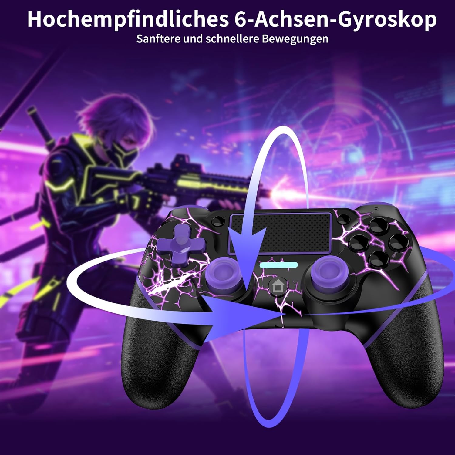 Thumbnail 4 de Reddening Wireless PS4 Controller lila
