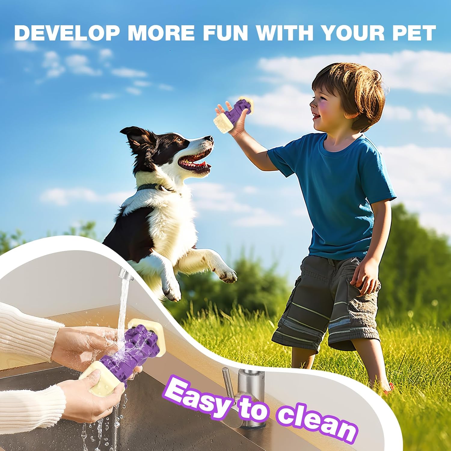Thumbnail 5 de RUXAN Indestructible Dog Toy for Large & Medium Breeds – Purple