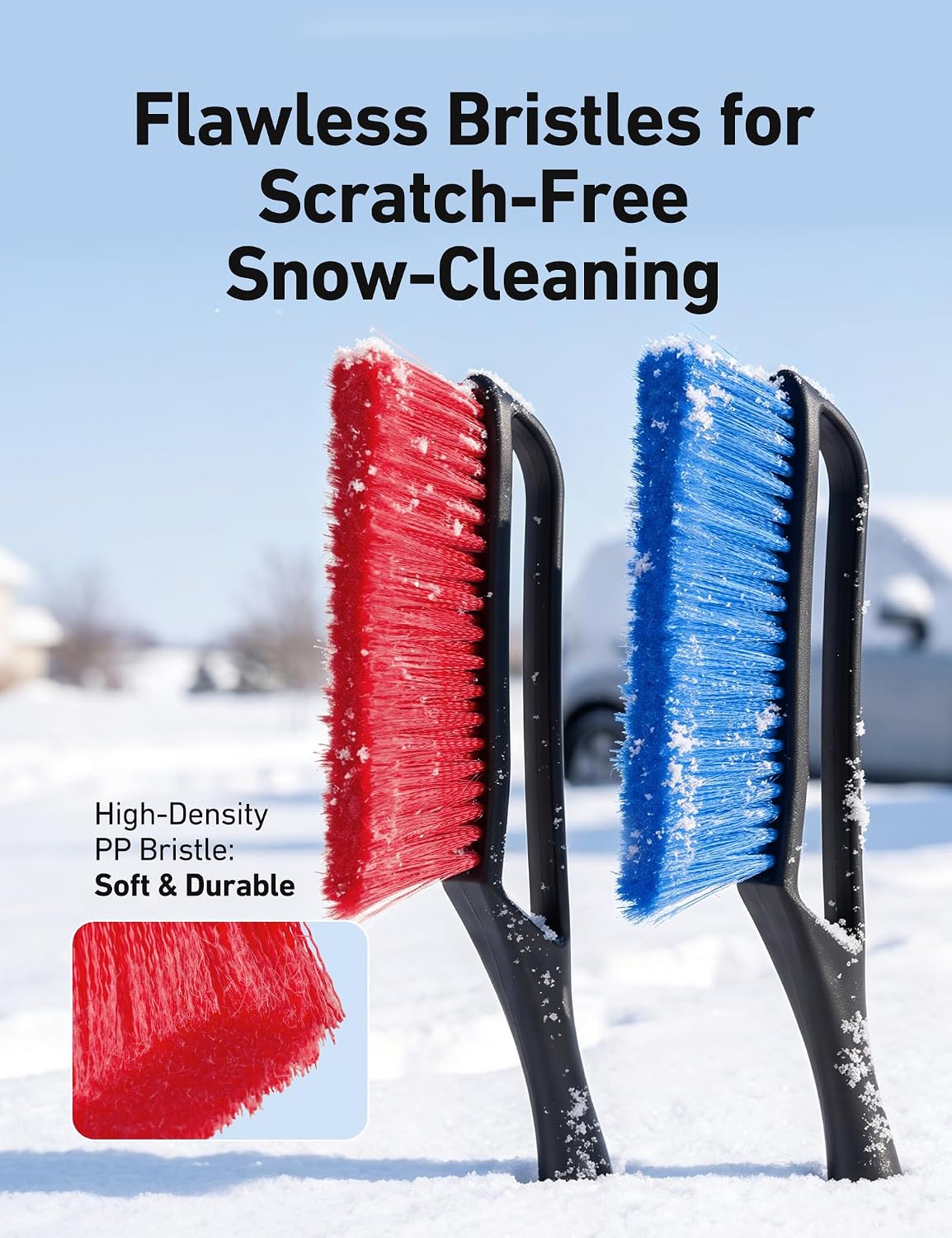 Detalle de AstroAI 2-Pack 27-Inch Snow Brush and Ice Scraper, Detachable with Storage Bag