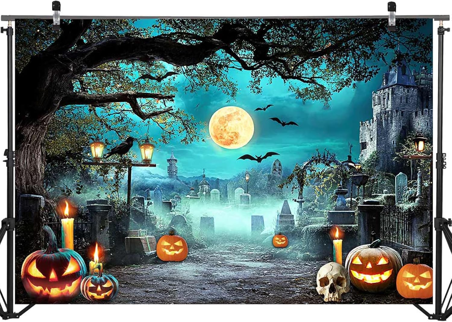 Detalle 2 de Mocsicka Halloween Backdrop 7x5ft