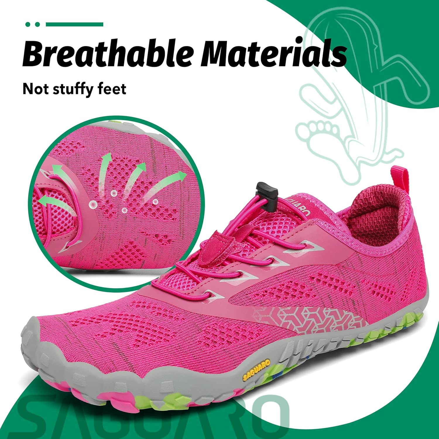 Detalle de SAGUARO Scarpe Barefoot con Dita per Trekking e Trail Running: flessibilità leggera e ancoraggio sicuro