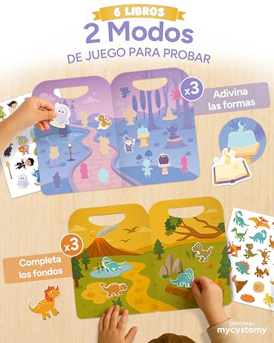 Thumbnail 1 de mycustomy Sticker Book FSC: 6 libros de pegatinas infantiles en 3D reutilizables (120 pegatinas) 1+